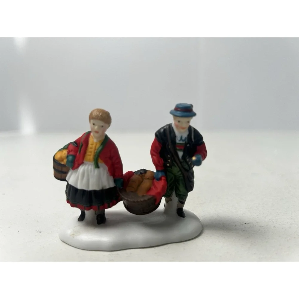 Department 56 BUYING BAKER'S BREAD Set of 2 Alpine Heritage Village 5619-7 Boxed